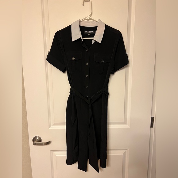 Karl Lagerfeld Dresses & Skirts - Karl Lagerfeld Black Dress with White Collar